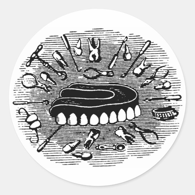 Zahnkleber Runder Aufkleber (Vorderseite)