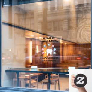 Zahnklinik Büro Molarzahn Reparatur anpassen Fensteraufkleber