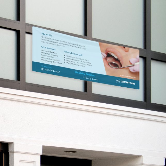 Zahnklinik Custom Banner (Äußeres Gebäude)