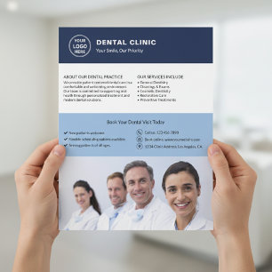 Zahnklinik individuelles Logo Foto QR Flyer