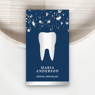 Zahnklinik Silber Konfetti Silber Zahn Dentist Visitenkarte