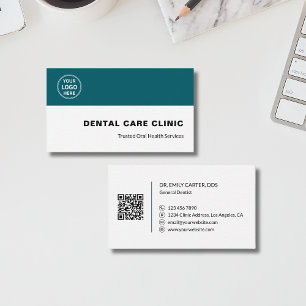 Zahnklinik Zahnarzt Benutzerdefiniertes Logo QR-Co Visitenkarte