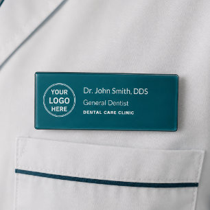 Zahnklinik Zahnarzt Teal Professionelles Logo Namenschild