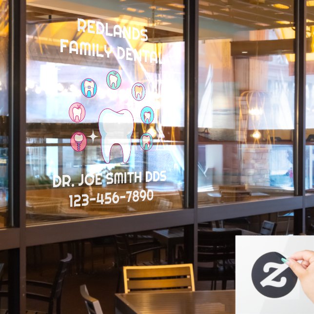 Zahnklinik-Zahnarztreparatur Fensteraufkleber (Restaurantfenster)