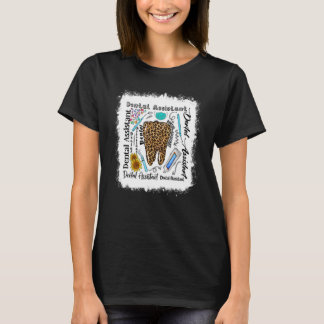 Zahnmediziner Typografie Leopard Teeth Dental H T-Shirt