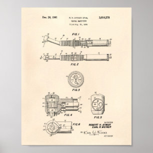 Zahnmedizinische Handpiece 1961 Patent-Kunst altes Poster