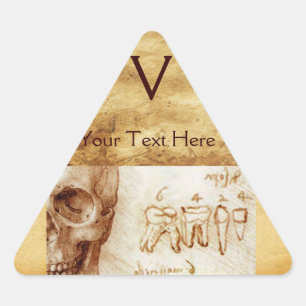 ZAHNMEDIZINISCHE KLINIK, ZAHNARZT-MONOGRAMM DREIECKIGER AUFKLEBER