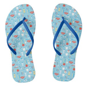 Zahnmedizinisches blaues Muster Flip Flops