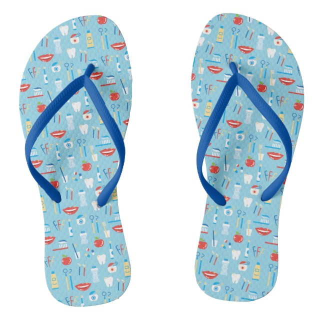 Zahnmedizinisches blaues Muster Flip Flops (Fußbett)