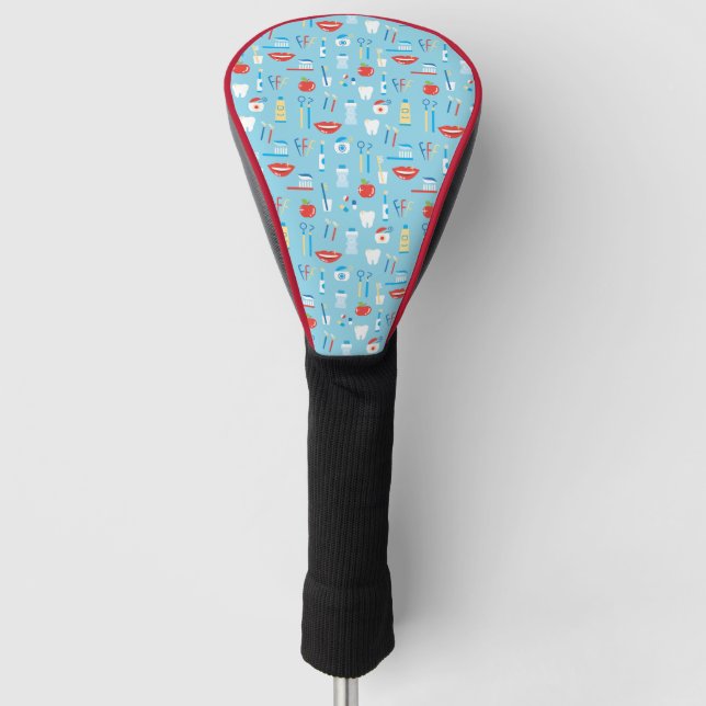 Zahnmedizinisches blaues Muster Golf Headcover (Vorderseite)