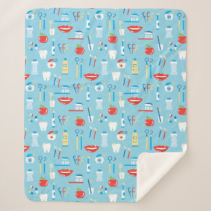 Zahnmedizinisches blaues Muster Sherpadecke