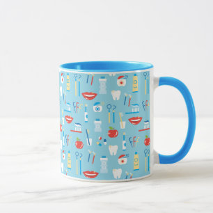 Zahnmedizinisches blaues Muster Tasse