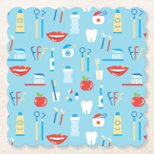 Zahnmedizinisches blaues Muster Untersetzer