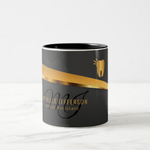Zahnmedizinisches Personal - Schwarzes und Gold Zweifarbige Tasse