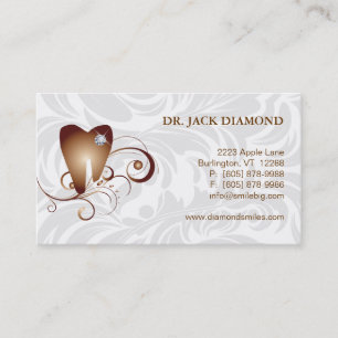 Zahnmedizinisches Visitenkarte-Diamant-Zahn-Logo Terminkarte