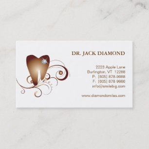 Zahnmedizinisches Visitenkarte-Diamant-Zahn-Logo Terminkarte