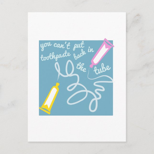 Zahnpasta in Tube Postkarte (Vorderseite)