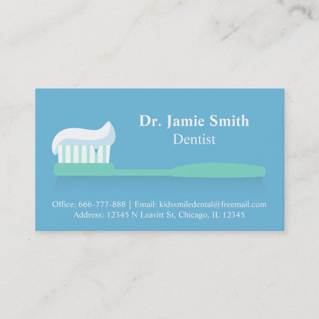 Zahnpasta-ToothBrush Dental Business Cards Terminkarte (Vorderseite)
