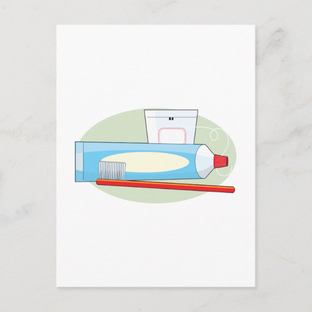 Zahnpasta und Brush Postkarte (Vorderseite)