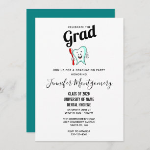 Zahnpflege Happy Tooth mit Toothbrush-Abschluss Einladung