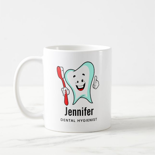 Zahnpflege - Happy Tooth mit Toothbrush Kaffeetasse (Links)