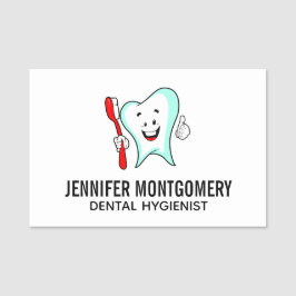 Zahnpflege - Happy Tooth mit Toothbrush Namensschild
