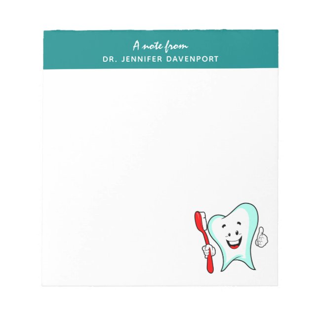 Zahnpflege - Happy Tooth mit Toothbrush Notizblock (Vorderseite)