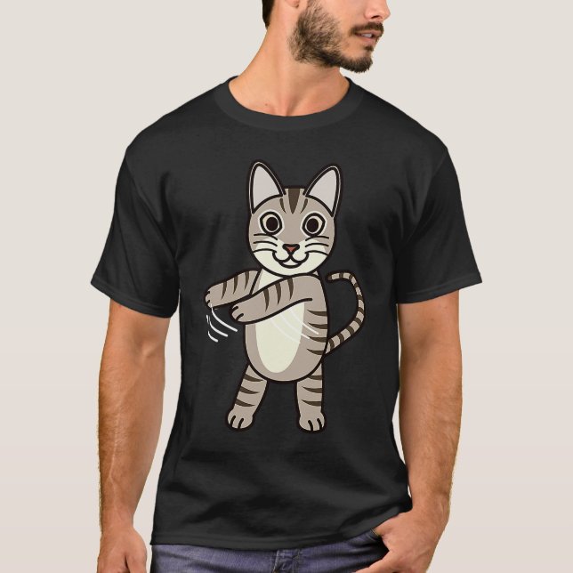 Zahnpflege-Tanz Devon-Rex-Katze Haustier T-Shirt (Vorderseite)