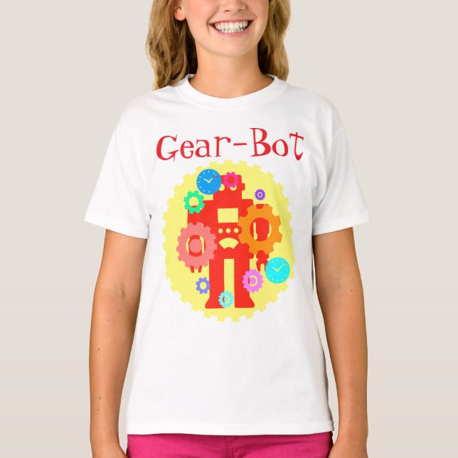 Zahnrad-Roboter T-Shirt (Vorderseite)