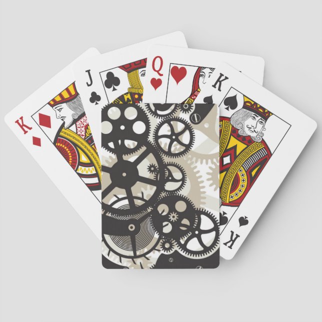 Zahnradarbeit Spielkarten (Rückseite)