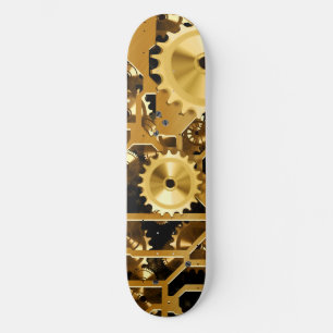 Zahnräder Uhr Gold Grunge Rost Schicksal Design Skateboard