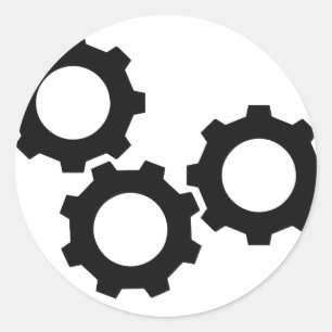 Zahnradkrug Runder Aufkleber