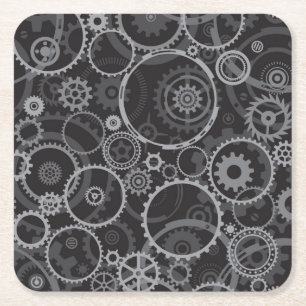 Zahnradmuster Rechteckiger Pappuntersetzer