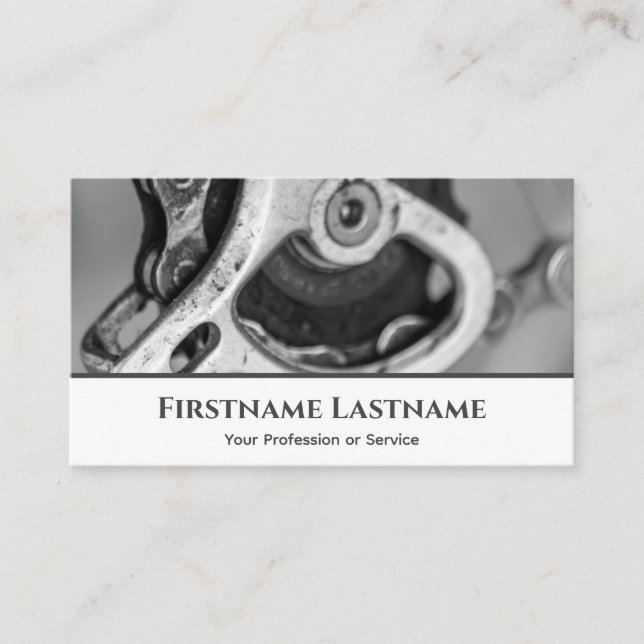 Zahnradzahnrad aus Metall für Fahrradwerkskops Visitenkarte (Vorderseite)