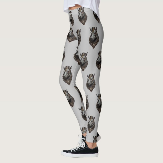 "Zahnriese: Der Steampunk-Hippo" Leggings (Links)