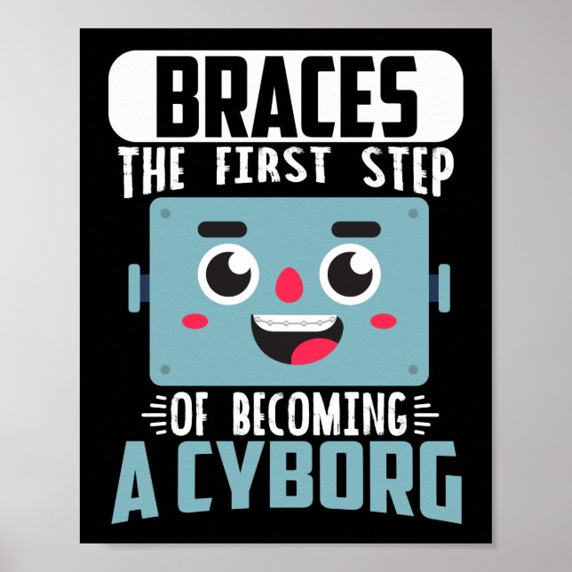 Zahnspange Funny Orthodontic Zahnarzt wird zu eine Poster (Vorne)