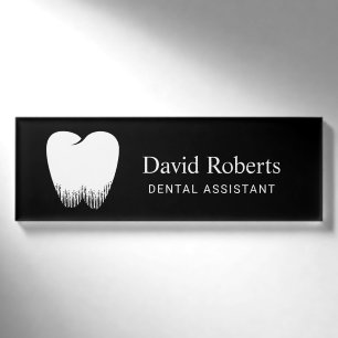 Zahnstooth-Logo Beruflicher Zahnarztassistent Namenschild