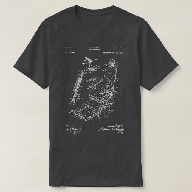 Zahnstuhl 1891 Patent weiß T-Shirt (Design vorne)