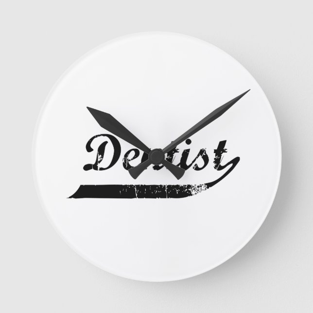 Zahntypografie Runde Wanduhr (Vorderseite)