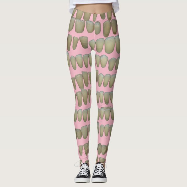 Zahnzähne auf rosa Zahnärztin Leggings (Vorderseite)
