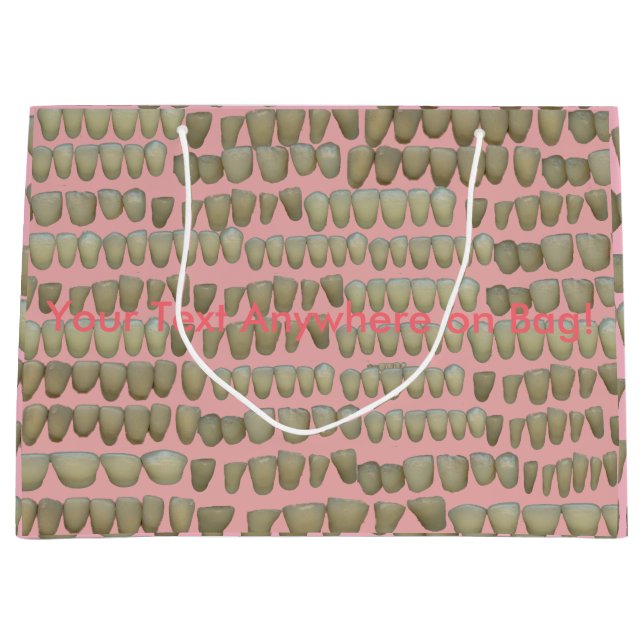 Zahnzahnmedizin Roten Zähne Zahnheilkunde Rosa Große Geschenktüte (Vorderseite)