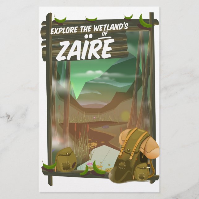 Zaïre afrikanische Abenteuer Briefpapier (Vorderseite)