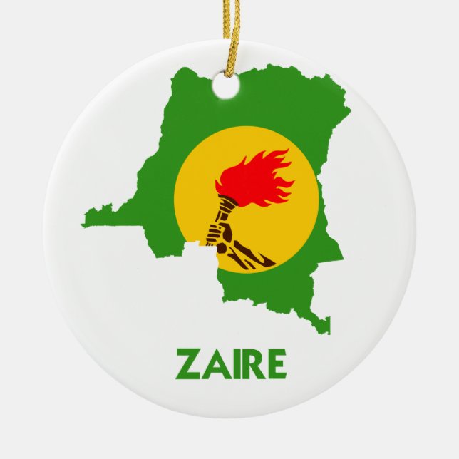 ZAIRE-KARTE KERAMIK ORNAMENT (Vorne)