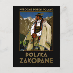Zakopane Poland Vintage Travel Poster restauriert Postkarte