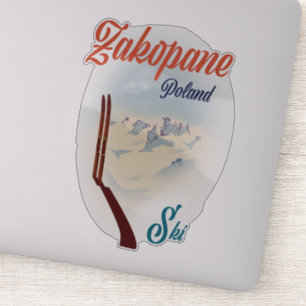 Zakopane Polen Ski Poster Aufkleber
