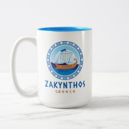 Zakynthos, Griechenland, Entwurf eines griechische Zweifarbige Tasse