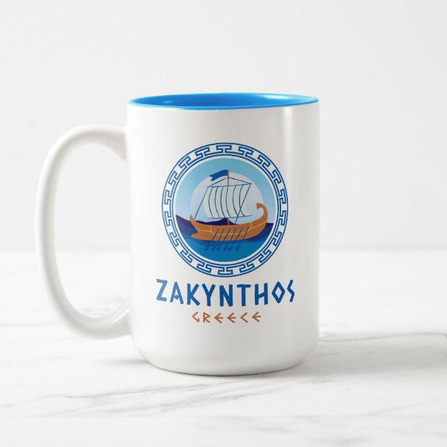 Zakynthos, Griechenland, Entwurf eines griechische Zweifarbige Tasse (Links)