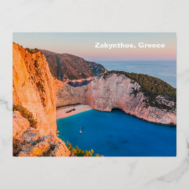 Zakynthos, Griechenland. Folien Feiertagspostkarte