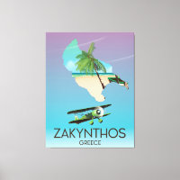 Zakynthos Griechenland-Karte Reiseplakat