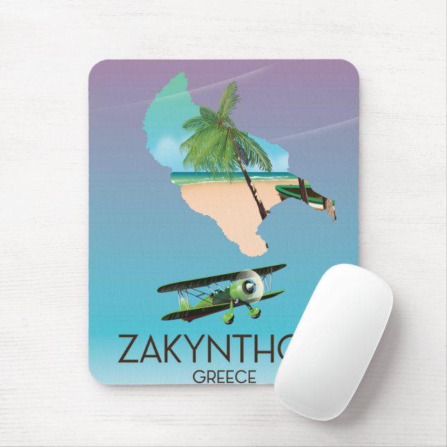 Zakynthos Griechenland-Karte Reiseplakat Mousepad (Mit Mouse)